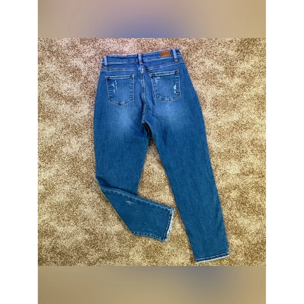 Judy Blue Slim Fit Distressed Skinny Jeans Size 9/29 Medium Wash Stretch‎ Denim
